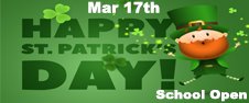 Happy St. Patrick\'s Day - Schools Open